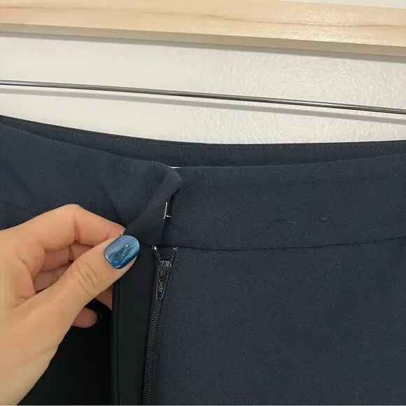 Abercrombie & Fitch High Rise Cuffed Tailored Straight Pants - Black Size 28R - Picture 4 of 8